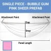 Single Piece - Bubble Gum Pink Sheer Prefabricated Ceiling Drape Panel - Choose Length And Drop! 2 Single Piece - Bubble Gum Pink Sheer Prefabricated Ceiling Drape Panel - Choose Length And Drop! -Event Decoration Sales Shop SINGLE PANEL BUBBLE GUM PINK SHEER PREFAB 3