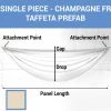 Single Piece - Champagne Taffeta Prefabricated Ceiling Drape Panel - Choose Length And Drop!
