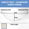 Single Piece - Champagne Sheer Prefabricated Ceiling Drape Panel - Choose Length And Drop! -Event Decoration Sales Shop SINGLE PANEL CHAMPAGNE SHEER PREFAB 3