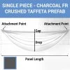 Single Piece - Charcoal Crushed Taffeta Prefabricated Ceiling Drape Panel - Choose Length And Drop! -Event Decoration Sales Shop SINGLE PANEL CHARCOAL FR CRUSHED TAFFETA PREFAB 1
