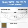 Single Piece - Copper Taffeta Prefabricated Ceiling Drape Panel - Choose Length And Drop!