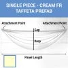 Single Piece - Cream Taffeta Prefabricated Ceiling Drape Panel - Choose Length And Drop! -Event Decoration Sales Shop SINGLE PANEL CREAM FR TAFFETA PREFAB 1