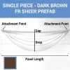 Single Piece -Dark Brown FR Sheer Prefabricated Ceiling Drape Panel - Choose Length And Drop! 1 Single Piece -Dark Brown FR Sheer Prefabricated Ceiling Drape Panel - Choose Length And Drop! -Event Decoration Sales Shop SINGLE PANEL DARK BROWN FR SHEER PREFAB 1