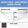 Single Piece - Dark Brown Sheer Prefabricated Ceiling Drape Panel - Choose Length And Drop! -Event Decoration Sales Shop SINGLE PANEL DARK BROWN SHEER PREFAB 1