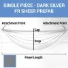 Single Piece -Dark Silver FR Sheer Prefabricated Ceiling Drape Panel - Choose Length And Drop! -Event Decoration Sales Shop SINGLE PANEL DARK SILVER FR SHEER PREFAB 1