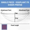 Single Piece -Eggplant FR Sheer Prefabricated Ceiling Drape Panel - Choose Length And Drop! 2 Single Piece -Eggplant FR Sheer Prefabricated Ceiling Drape Panel - Choose Length And Drop! -Event Decoration Sales Shop SINGLE PANEL EGGPLANT FR SHEER PREFAB 1