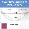 Single Piece - Fuchsia Taffeta Prefabricated Ceiling Drape Panel - Choose Length And Drop! -Event Decoration Sales Shop SINGLE PANEL FUCHSIA FR TAFFETA PREFAB 1