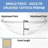 Single Piece - Gold Crushed Taffeta Prefabricated Ceiling Drape Panel - Choose Length And Drop! 2 Single Piece - Gold Crushed Taffeta Prefabricated Ceiling Drape Panel - Choose Length And Drop! -Event Decoration Sales Shop SINGLE PANEL GOLD FR CRUSHED TAFFETA PREFAB 1