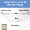 Single Piece - Gold Taffeta Prefabricated Ceiling Drape Panel - Choose Length And Drop! -Event Decoration Sales Shop SINGLE PANEL GOLD FR TAFFETA PREFAB 1