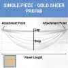 Single Piece - Gold Sheer Prefabricated Ceiling Drape Panel - Choose Length And Drop! 2 Single Piece - Gold Sheer Prefabricated Ceiling Drape Panel - Choose Length And Drop! -Event Decoration Sales Shop SINGLE PANEL GOLD SHEER PREFAB 3