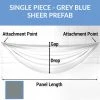 Single Piece -Grey Blue FR Sheer Prefabricated Ceiling Drape Panel - Choose Length And Drop! 1 Single Piece -Grey Blue FR Sheer Prefabricated Ceiling Drape Panel - Choose Length And Drop! -Event Decoration Sales Shop SINGLE PANEL GREYBLUE SHEER PREFAB 1 1