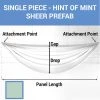 Single Piece - Hint Of Mint Sheer Prefabricated Ceiling Drape Panel - Choose Length And Drop! -Event Decoration Sales Shop SINGLE PANEL HINT OF MINT SHEER PREFAB 1