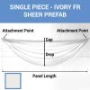 Single Piece -Ivory FR Sheer Prefabricated Ceiling Drape Panel - Choose Length And Drop! -Event Decoration Sales Shop SINGLE PANEL IVORY FR SHEER PREFAB 1