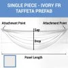 Single Piece - Ivory Taffeta Prefabricated Ceiling Drape Panel - Choose Length And Drop! 1 Single Piece - Ivory Taffeta Prefabricated Ceiling Drape Panel - Choose Length And Drop! -Event Decoration Sales Shop SINGLE PANEL IVORY FR TAFFETA PREFAB 1
