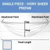 Single Piece - Ivory Sheer Prefabricated Ceiling Drape Panel - Choose Length And Drop! 2 Single Piece - Ivory Sheer Prefabricated Ceiling Drape Panel - Choose Length And Drop! -Event Decoration Sales Shop SINGLE PANEL IVORY SHEER PREFAB 3