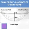 Single Piece -Lavender FR Sheer Prefabricated Ceiling Drape Panel - Choose Length And Drop! -Event Decoration Sales Shop SINGLE PANEL LAVENDER FR SHEER PREFAB 1