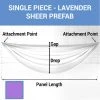 Single Piece - Lavender Sheer Prefabricated Ceiling Drape Panel - Choose Length And Drop! 1 Single Piece - Lavender Sheer Prefabricated Ceiling Drape Panel - Choose Length And Drop! -Event Decoration Sales Shop SINGLE PANEL LAVENDER SHEER PREFAB 1