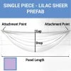Single Piece - Lilac Sheer Prefabricated Ceiling Drape Panel - Choose Length And Drop! -Event Decoration Sales Shop SINGLE PANEL LILAC SHEER PREFAB 3