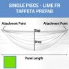 Single Piece - Lime Taffeta Prefabricated Ceiling Drape Panel - Choose Length And Drop! -Event Decoration Sales Shop SINGLE PANEL LIME FR TAFFETA PREFAB 1