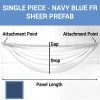 Single Piece -Navy Blue FR Sheer Prefabricated Ceiling Drape Panel - Choose Length And Drop! -Event Decoration Sales Shop SINGLE PANEL NAVY BLUE FR SHEER PREFAB 1