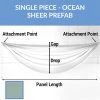 Single Piece -Ocean FR Sheer Prefabricated Ceiling Drape Panel - Choose Length And Drop! 2 Single Piece -Ocean FR Sheer Prefabricated Ceiling Drape Panel - Choose Length And Drop! -Event Decoration Sales Shop SINGLE PANEL OCEAN SHEER PREFAB 1 1