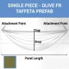 Single Piece - Olive Taffeta Prefabricated Ceiling Drape Panel - Choose Length And Drop! 1 Single Piece - Olive Taffeta Prefabricated Ceiling Drape Panel - Choose Length And Drop! -Event Decoration Sales Shop SINGLE PANEL OLIVE FR TAFFETA PREFAB 1