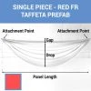 Single Piece - Red Taffeta Prefabricated Ceiling Drape Panel - Choose Length And Drop! 1 Single Piece - Red Taffeta Prefabricated Ceiling Drape Panel - Choose Length And Drop! -Event Decoration Sales Shop SINGLE PANEL RED FR TAFFETA PREFAB 1