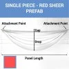 Single Piece - Red Sheer Prefabricated Ceiling Drape Panel - Choose Length And Drop!