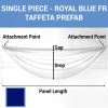 Single Piece - Royal Blue Taffeta Prefabricated Ceiling Drape Panel - Choose Length And Drop! 1 Single Piece - Royal Blue Taffeta Prefabricated Ceiling Drape Panel - Choose Length And Drop! -Event Decoration Sales Shop SINGLE PANEL ROYAL BLUE FR TAFFETA PREFAB 1
