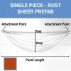 Single Piece -Rust Sheer Prefabricated Ceiling Drape Panel - Choose Length And Drop! -Event Decoration Sales Shop SINGLE PANEL RUST SHEER PREFAB 1