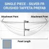 Single Piece - Silver Crushed Taffeta Prefabricated Ceiling Drape Panel - Choose Length And Drop! -Event Decoration Sales Shop SINGLE PANEL SILVER FR CRUSHED TAFFETA PREFAB 1