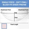 Single Piece -Soft Pink/Blush FR Sheer Prefabricated Ceiling Drape Panel - Choose Length And Drop! -Event Decoration Sales Shop SINGLE PANEL SOFT PINK BLUSH FR SHEER PREFAB 1