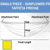 Single Piece - Sun Flower Taffeta Prefabricated Ceiling Drape Panel - Choose Length And Drop! -Event Decoration Sales Shop SINGLE PANEL SUNFLOWER FR TAFFETA PREFAB 1