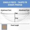 Single Piece -Taupe FR Sheer Prefabricated Ceiling Drape Panel - Choose Length And Drop! 1 Single Piece -Taupe FR Sheer Prefabricated Ceiling Drape Panel - Choose Length And Drop! -Event Decoration Sales Shop SINGLE PANEL TAUPE FR SHEER PREFAB 1