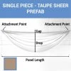 Single Piece - Taupe Sheer Prefabricated Ceiling Drape Panel - Choose Length And Drop! 1 Single Piece - Taupe Sheer Prefabricated Ceiling Drape Panel - Choose Length And Drop! -Event Decoration Sales Shop SINGLE PANEL TAUPE SHEER PREFAB 3
