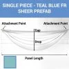 Single Piece -Teal Blue FR Sheer Prefabricated Ceiling Drape Panel - Choose Length And Drop! 2 Single Piece -Teal Blue FR Sheer Prefabricated Ceiling Drape Panel - Choose Length And Drop! -Event Decoration Sales Shop SINGLE PANEL TEAL BLUE FR SHEER PREFAB 1