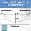 Single Piece - Teal Blue Sheer Prefabricated Ceiling Drape Panel - Choose Length And Drop! 2 Single Piece - Teal Blue Sheer Prefabricated Ceiling Drape Panel - Choose Length And Drop! -Event Decoration Sales Shop SINGLE PANEL TEAL BLUE SHEER PREFAB 3