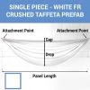 Single Piece - White Crushed Taffeta Prefabricated Ceiling Drape Panel - Choose Length And Drop! 2 Single Piece - White Crushed Taffeta Prefabricated Ceiling Drape Panel - Choose Length And Drop! -Event Decoration Sales Shop SINGLE PANEL WHITE FR CRUSHED TAFFETA PREFAB 1