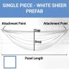 Single Piece -White Sheer Prefabricated Ceiling Drape Panel - Choose Length And Drop! 1 Single Piece -White Sheer Prefabricated Ceiling Drape Panel - Choose Length And Drop! -Event Decoration Sales Shop SINGLE PANEL WHITE SHEER PREFAB 3