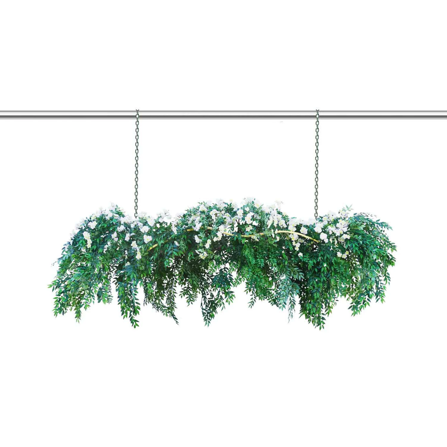 HUGE Greenery Hanging Floral Chandelier (14FT Long) - 45 Interchangeable Branches! - Green W/ White Florals 4 HUGE Greenery Hanging Floral Chandelier (14FT Long) - 45 Interchangeable Branches! - Green W/ White Florals - Image 2