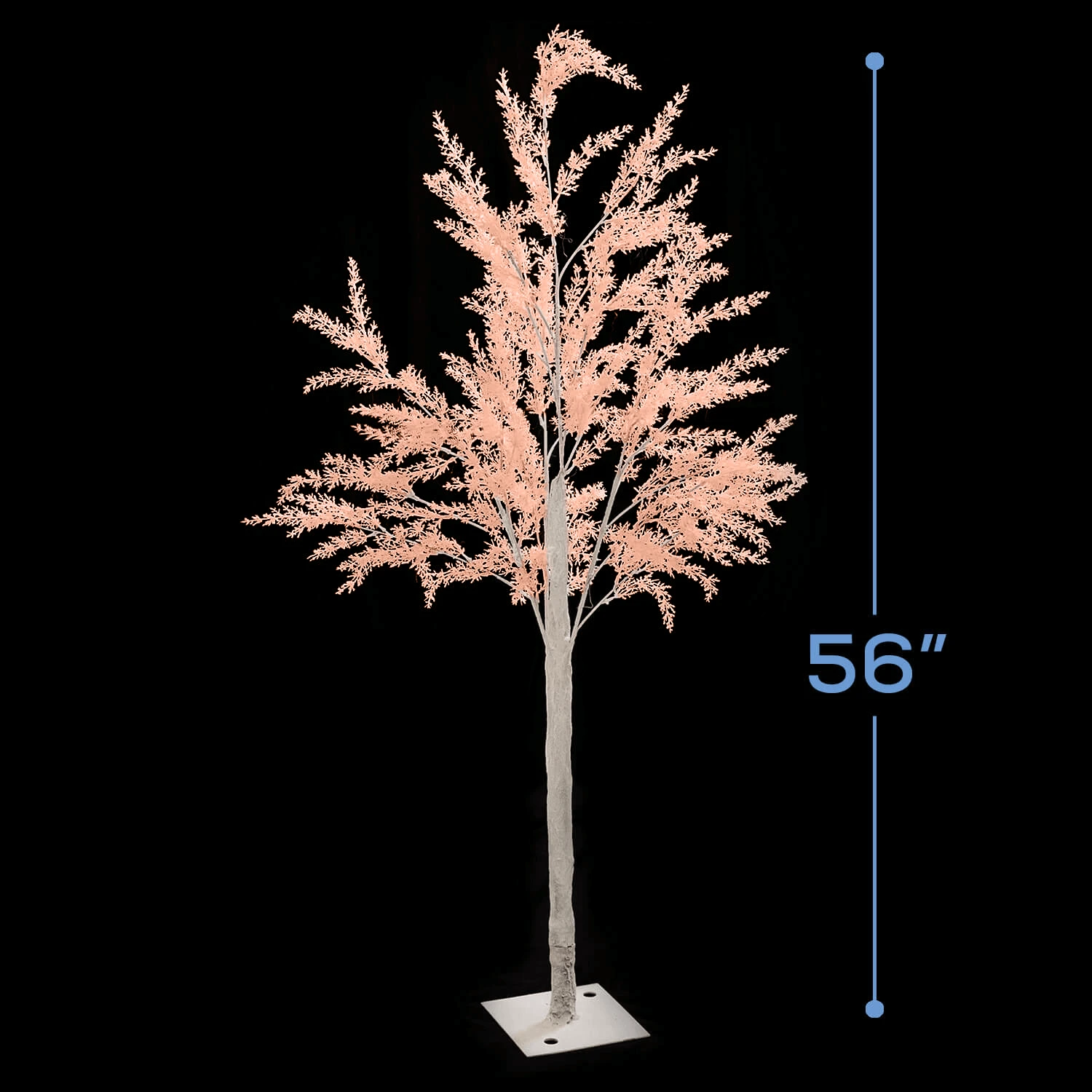 56" (4.5FT) Tall Fake Fern Tree For Tabletop Centerpieces - Pink 6 56" (4.5FT) Tall Fake Fern Tree For Tabletop Centerpieces - Pink - Image 4