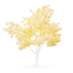 8.5 FT Tall Fake Plumeria Tree W/ White Trunk - 30 Interchangeable Branches - Champagne