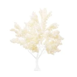 8.5 FT Tall Fake Plumeria Tree W/ White Trunk - 30 Interchangeable Branches - White