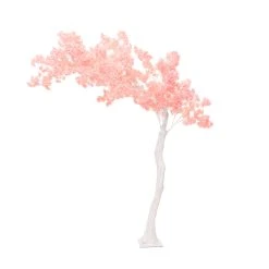 9FT Tall Arch Fake Plumeria White Trunk Tree - 14 Interchangeable Branches - Pink