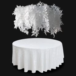 White Leaf Hanging Floral Chandelier With White Branches - Interchangeable Branches! - White