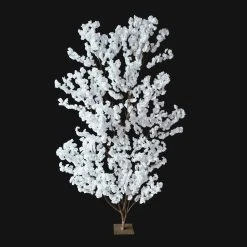 8FT Tall Fake Hydrangea Tree Backdrop - 10 Interchangeable Branches - White