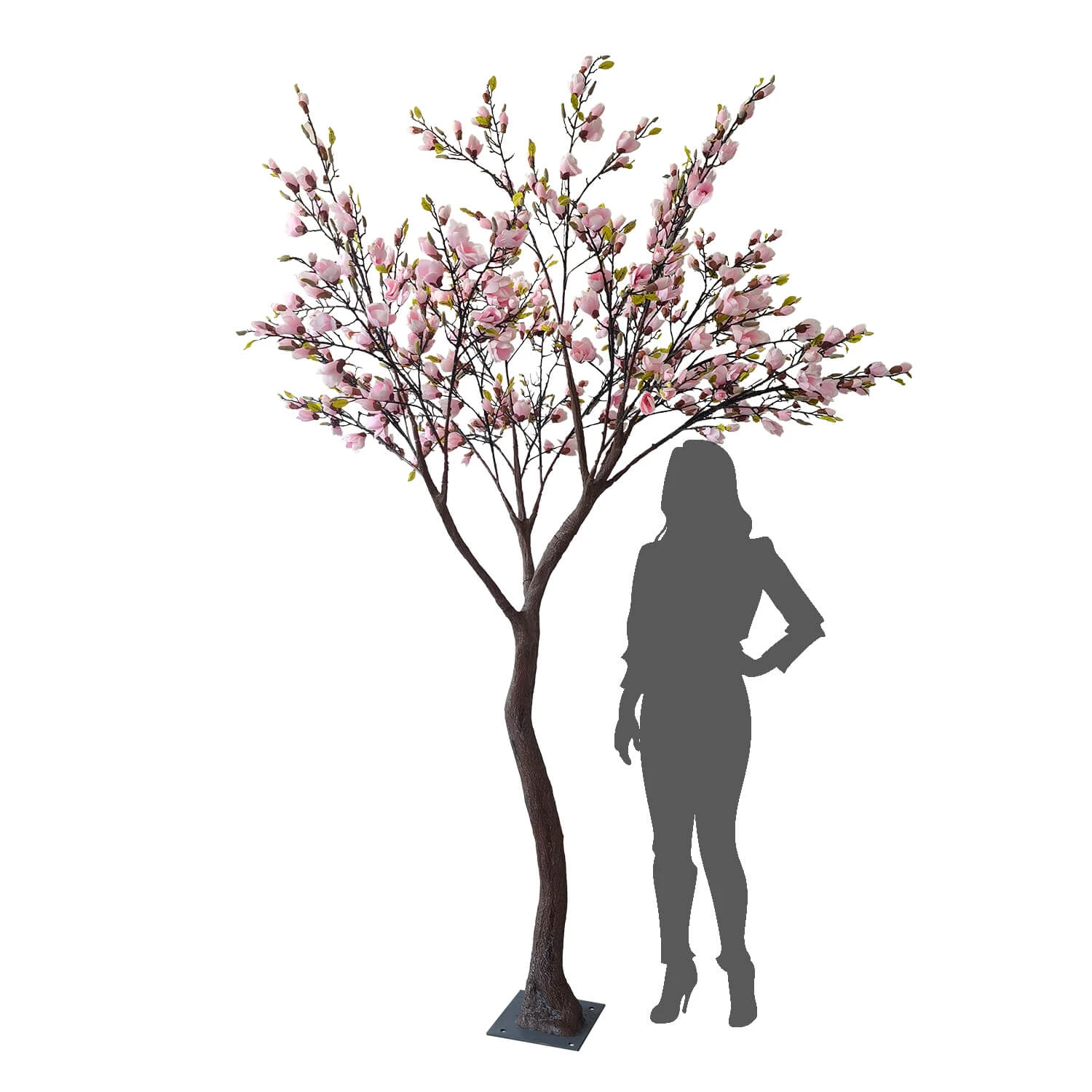 10FT Tall Large Realistic Fake Magnolia Tree W/ Leaves & 13 Interchangeable Branches - Pink 4 10FT Tall Large Realistic Fake Magnolia Tree W/ Leaves & 13 Interchangeable Branches - Pink - Image 2