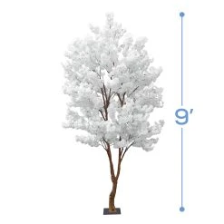 9FT Tall Large Hydrangea Bloom Tree W/ Split Trunk & 21 Interchangeable Branches - White 10 9FT Tall Large Hydrangea Bloom Tree W/ Split Trunk & 21 Interchangeable Branches - White -Event Decoration Sales Shop SLTMB23 3 WHT 03