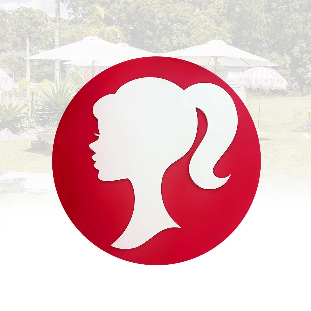 Barbie Silhouette Sign Double Layer (Face Profile) Party Prop 3 Barbie Silhouette Sign Double Layer (Face Profile) Party Prop