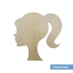 Barbie Silhouette Sign (Face Profile) Party Prop -Event Decoration Sales Shop WOOD BARB SIGN 03 1